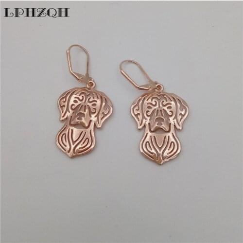 LPHZQH 2017 Fashion Hollow Alloy Pretty Hiphop Vizsla Dog Earings For Women Girl Lovers Jewelry Unique Christmas Birthday Gift