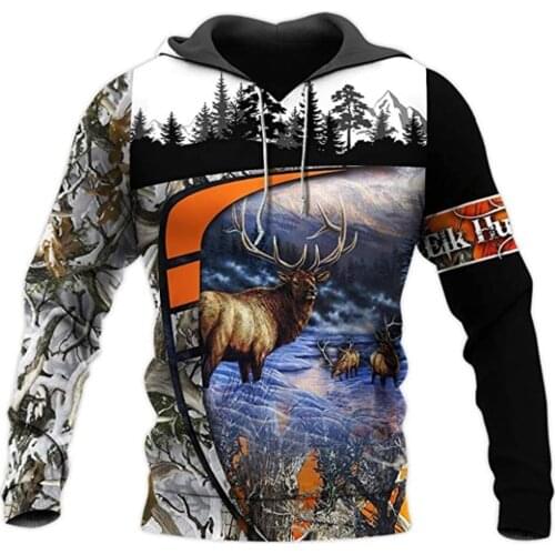 Hunting Deer 3D Printed Mens Hoodies Harajuku Streetwear Autumn Hooded Sweatshirt Unisex Casual Jacket Tracksuits TD118119221545