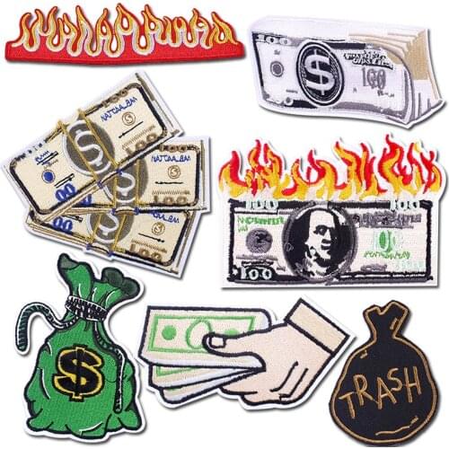 Hippie Patches Iron On Patches For Clothing Badges Embroidery Applique Sewing Fusible Patch Money Stickers Stripes Clothes Badge