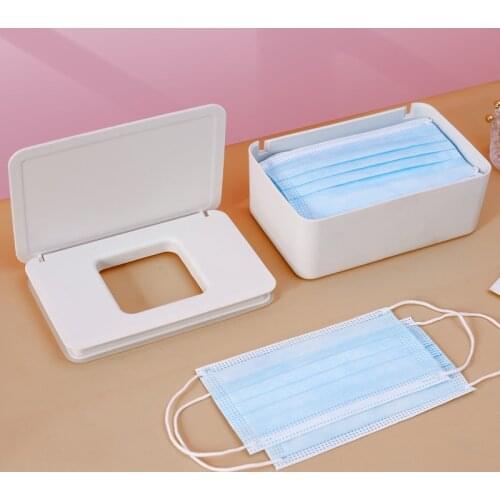 New Small Household Desktop Ditty-Bag Storage Rack with Lid for Masks Wet Tissues,Storage Box, Mask Jewelry Storage Case 2021