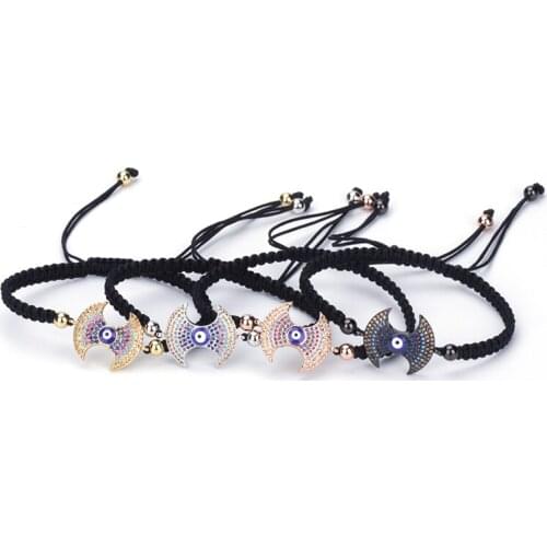 New Style Boho Bracelets Pave CZ Evil Eye Bracelet For Women Hand-woven Bracelet Adjustable Bracelet For Facebook Instargram