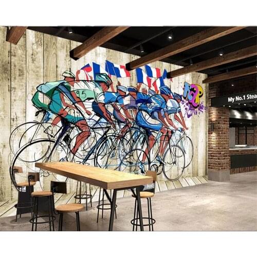Beibehang Custom Photo Wallpaper Cycling gym stylish restaurant Ktv gym Health room decoration wall 3d wallpaper papel de parede