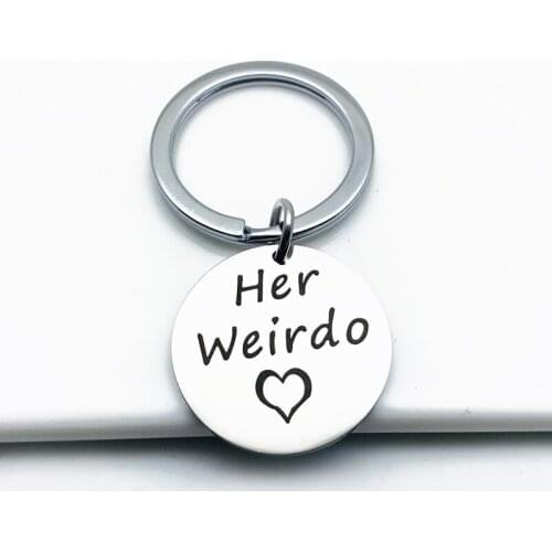 Oeinin Creative Keychain Man Her Weirdo His Crazy Key Chain Bags Letter Letter Color Key Ring Alloy Pendant Accessories Brelok
