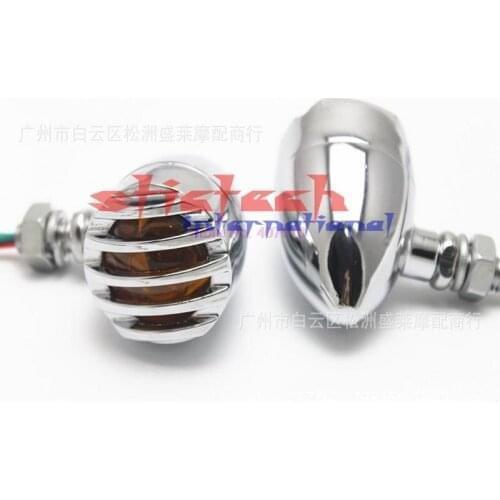 By DHL or Fedex 20pair Chrome Grill Turn Signals Light Indicator With Bracket kit For Harley Cafe Racer Sportster 12V 10mm