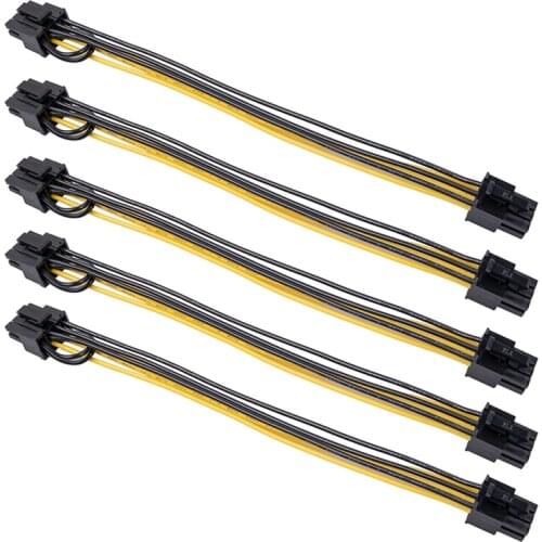 PCI-Express PCIE 6 Pin To 8 (6+2) Pin VGA Graphic Video Card Adapter Power Supply Cable Pci-e Power Cable 50cm