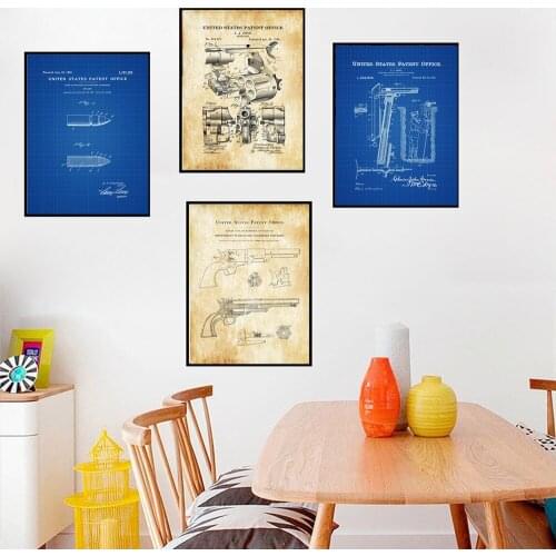 Glock Pistol Luger Pistol M1 Garand Rifle Machine Hand Guard / Glock Pistol / World Famous Gun Coated paper Posters buy 3 get 4