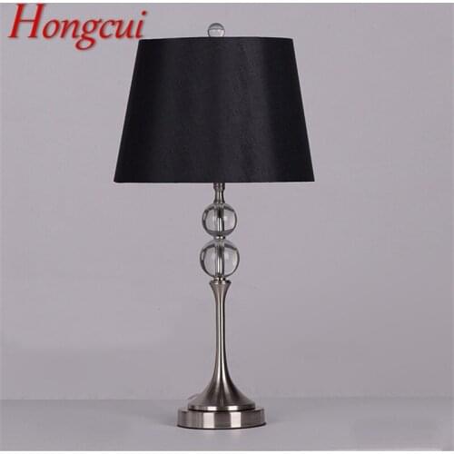 Hongcui Simple Table Lamp Modern LED Crystal Decorative Desk Light for Home Bed Room Bedside