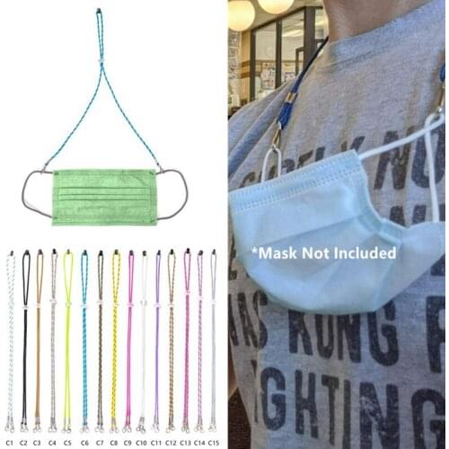 Adjustable Face Mask Lanyard Convenient Holder Rope Anti-lost Portable Mask Hanging Neck Ropes For Men Women With Clips 62cm