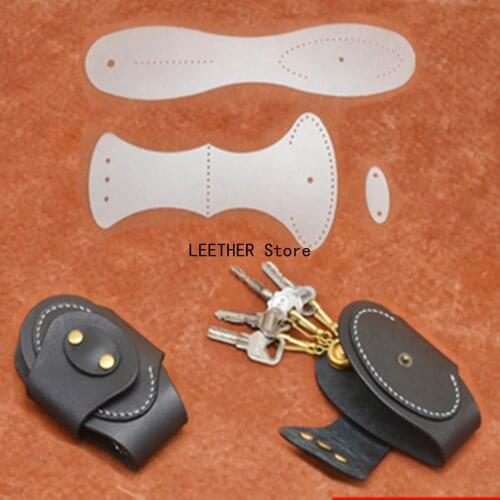 Manual leather DIY key bag drawing car key bag template creative key pendant version