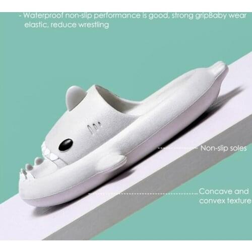 New Shark Summer Childrens Slippers Baby Rainbow Shoes Outdoor for Kids Toddler EVA Cartoon Print Cute Flat Heels Beach Sandals