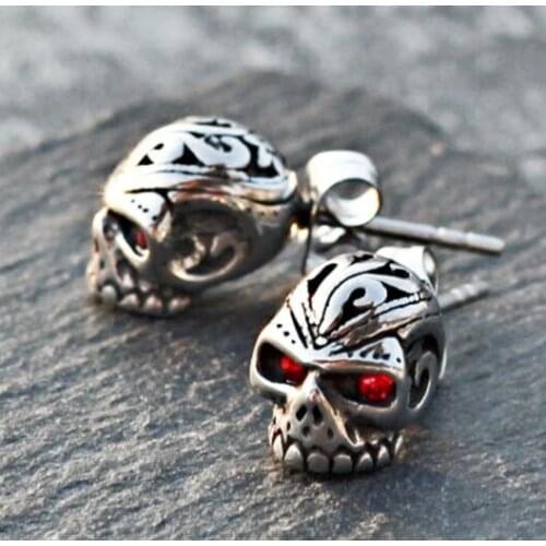Regalrock Punk Skull Stud Hip-hop Vintage Cute Earring Fashion Rock Skeleton Fashion Hot Ear Pendant Punk