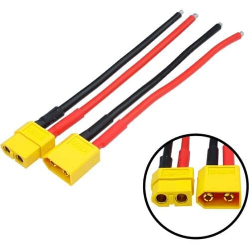 1Pair Battery Male Female Connector 2PCS Bullet Plug with Silicon 14 AWG Electrical Wire Cable 14AWG For RC Lipo Battery