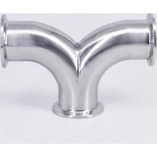 1-1/2" 38mm Pipe OD x 1.5" Tri Clamp Y-Shaped Elbow 3 Way SUS 304 Stainless Sanitary Fitting Homebrew Beer Wine Diary Product