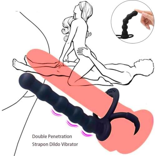 Vibrators Double Penetration Wearable silicone backyard pull beads Massager Butt Plug G Spot Dual Vibration Sex Toys For Female