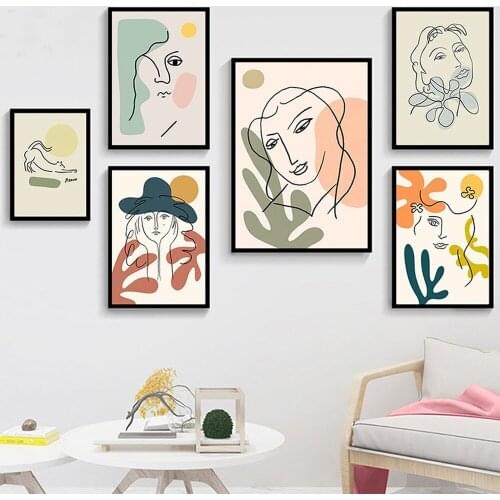 Vintage Abstract Matisse Line Figure Posters Europe Minimalist Canvas Painting Prints Wall Art Pictures Living Room Home Decor