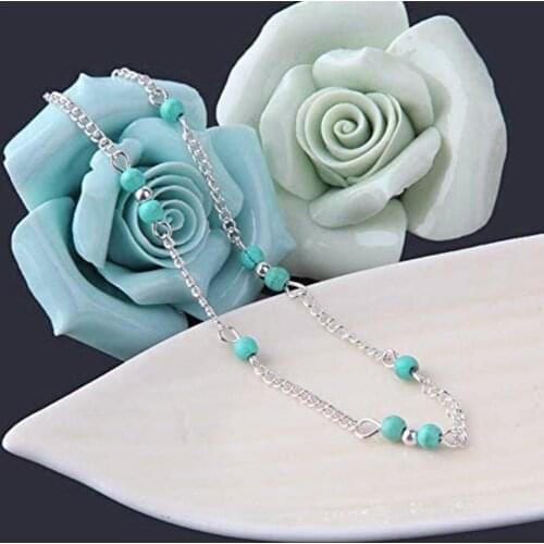 1pc Simple Bohemian Style Women Anklet Adjustable Fashion Handmade Beach Ankle Bracelet Beaded Anklet Jewelry Accessories