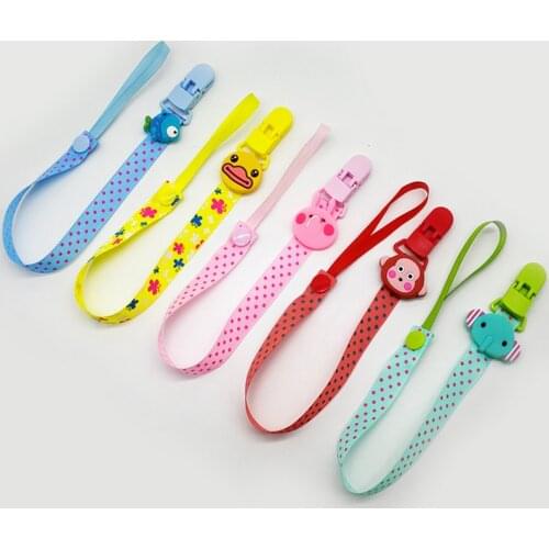 1Pcs Pacifier Clips Cartoon Animals Shape Nipple Safe Pacifier Clip Chain Holders Newborn Baby Feeding Accessories
