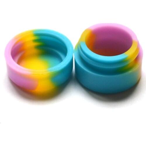 10pcs 2ml Silicone Wax Box Dry Herb Jars Dab Round Shape Silicone Container Wax Vaporizer Silicone Jar
