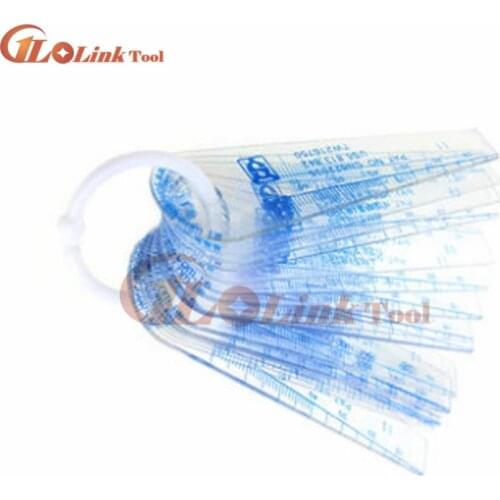 18 sheet Plastic Feeler Gauge Feeler Plastic Plugs 0.05-1.5mm Thickness Gauge Measurement Tool gap gauge