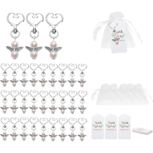30Set Lucky Guardian Angel,Guardian Angel Keychain,Guardian Angel Keepsake,Baby Shower Gifts for Guests