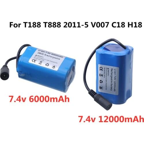 7.4V 12000Mah 5200Mah 6000mah Battery For T188 T888 2011-5 V007 C18 H18 So on Remote Control RC Fishing Bait Boat Parts