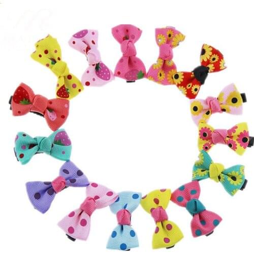 AHUAPET 10PCS/Lot Cat Hair Tie Hair Accessories Pet Supplies Cat Cat Dog Hair Bows With Hair Clip Grooming Accessories Kedi E