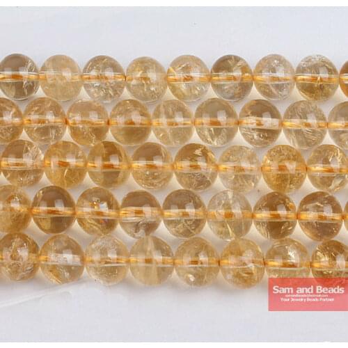 Free Shipping Natural Stone Cracked Yellow Quartz Beads 16" pick size 6 8 10 12mm For Bracelet Necklace Making YQB01