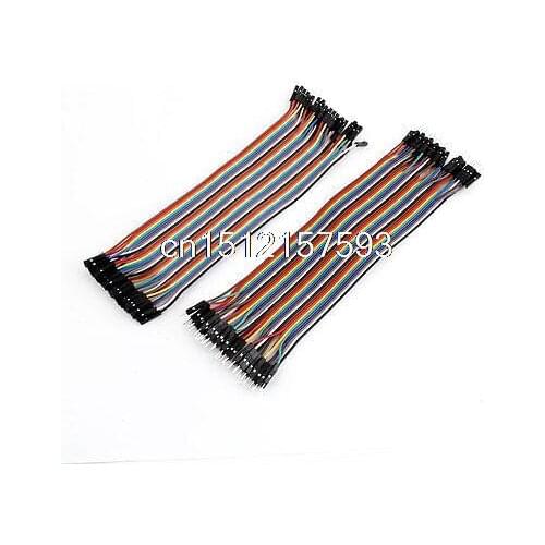 Colored 40 Pin Male to Male Female to Female Connector Jumper Line Wire 2 Pcs