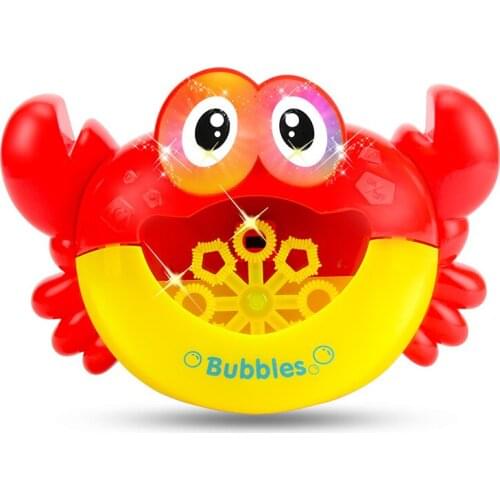 Kids Cute Crab Bubble Machine Toys Light Music Automatic Soap Wate Bubble Toys Childrens Indoor Outdoor Toys Boy Girl Gift