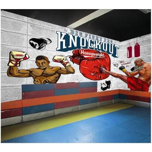 Custom photo wallpaper for walls 3 d murals Modern Retro brick wall boxing gym mural exercise sports background wall papers