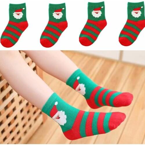 5Pairs Cotton Winter Autumn Baby Girls Boys Kids Socks Children Snowflake Elk Santa Claus Christmas Bear Gift Stuff