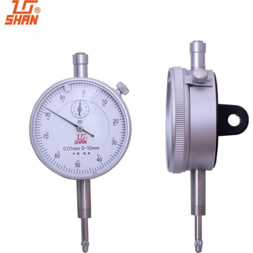 SHAN Dial Indicator 0-10mm With Lug Dial Test Indicator Gauge Measuring Tool