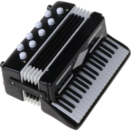 1/12 Dollhouse Wooden Accordion Miniature Musical Instruments Model Collection