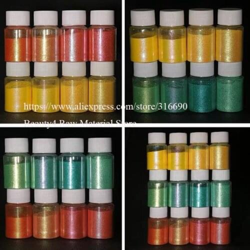 Cosmetic Yellow Green Pink Colorshift Chameleon Pigment Mermaid Powder For Eyeshadow Lipgolss Body Nail Art Resin Craft Mud400um