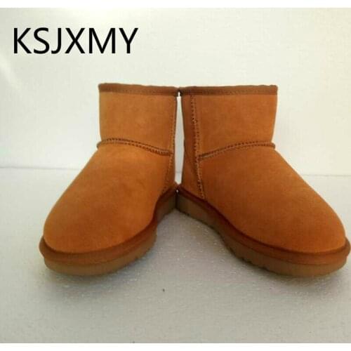 KSJXMY Brand Hot Sale Winter Boots Women Snow Boots 100% Genuine Cowhide Leather Ankle Boots Warm Woman Shoes