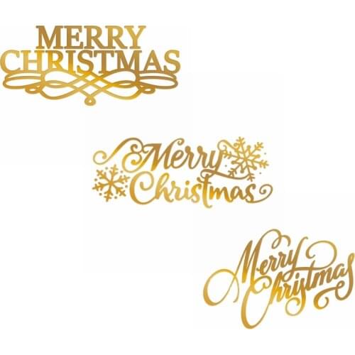 Hot Foil Plate MERRY CHRISTMAS glimmer Phrases Decoration for DIY Scrapbooking New 2019 Embossing Paper Cards Crafts