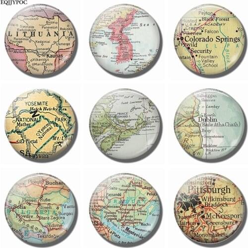 Lithuania Korea Colorado Springs Yosemite Nova Scotia Dublin Bulgaria Uruguay Pittsburgh Map Souvenir Fridge Magnets Stickers