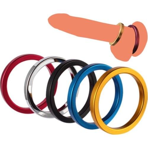 Metal Aluminum Cock Rings Mens Scrotum bondage Delayed Ejaculation Stimulating Penis masturbation Dick Ring SM Sex Toy For Man