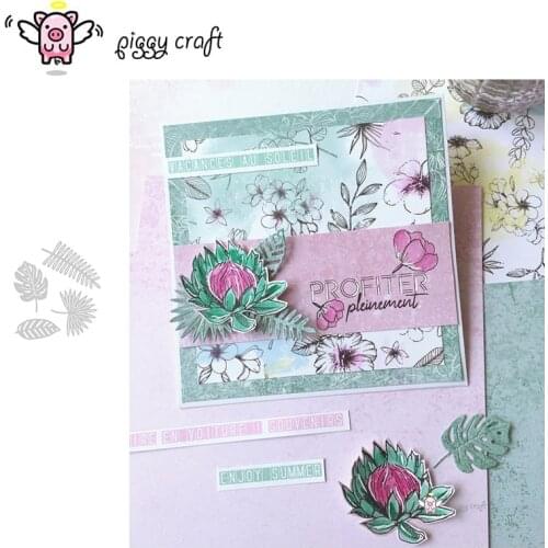 Piggy Craft metal cutting dies cut die mold Leaf decoration Scrapbook paper craft knife mould blade punch stencils dies