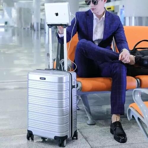 Multi-function trolley luggage large carry on business travel suitcase durable practical USB charging interface luggage bag