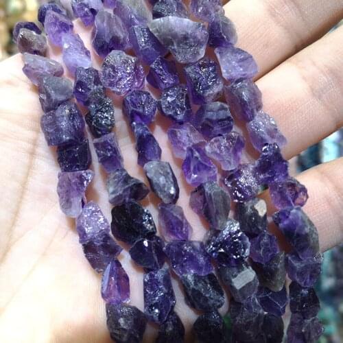 Natural Dark Purple AmethystS Rough Stone Beads Loose Irregular Gravel Gem Spacer Beads For Jewelry Making DIY Bracelet 6-9MM