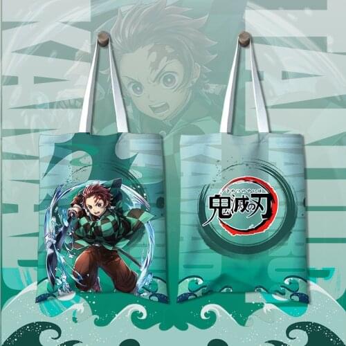 NEW Japan pattern Anime Demon Slayer Kimetsu no Yaiba Kamado Nezuko Kamado Tanjirou Shopping student Shoulder bag Gift