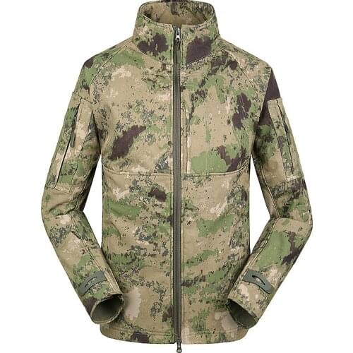 Hiking stand top jacket soft shell tactical outdoor jacket waterproof windproof fleece clothing camouflage windbreaker
