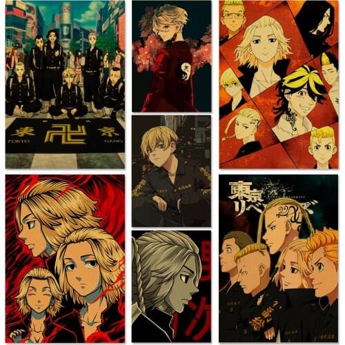 Anime Tokyo Revengers Manjirou Ken Posters Kraft Paper Retro Poster Wall Art Painting Study Home Living Room Decoration Pictures