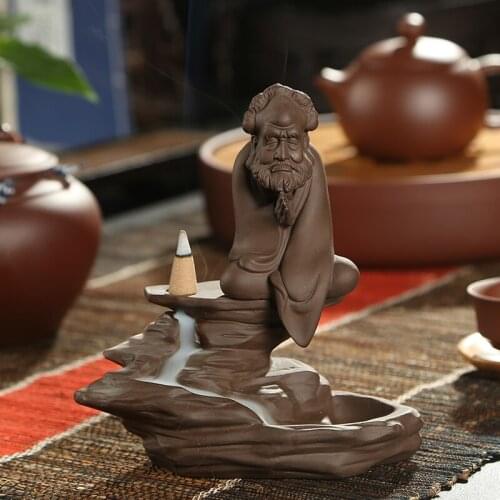 Fine handmade purple meditation Dharma king back tea home censer of incense burners aromatherapy furnace ornaments