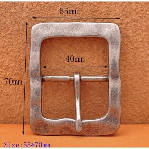 Heavy Duty Solid Antique Silver Center Bar Belt Buckle Fits 1-1/2" Leather Belts 70*55MM (INNER40MM)