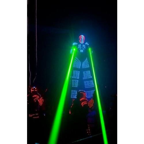 Performance Illuminated Kryoman Robotled Stilts Clothes Light up Costumes LED Luminous Robot Costume David Guetta Robot Suit
