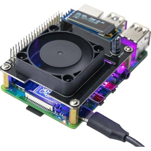 Raspberry Pi 4 Cooling Fan GPIO Extension Board RGB Cooling Hat With OLED LCD Display For Raspberry Pi 3 Model B 4B/3B+/3B