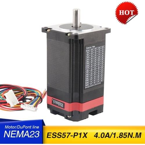 Nema23 servo Stepper Motor 4-Leads 4.0A 1.85N.m 76mm ESS57-P1X Drive servo motor integrated machine for CNC milling machine