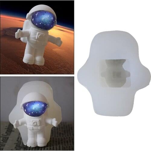 3D Astronaut Shape Silicone Mold, Spaceman Model Stand Ornaments Resin Molds, Figurine Moulds for DIY Clay Craft Soap Making